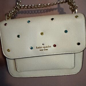 NWOT Kate Spade Remi White Crossbody Bag with Colorful Gems